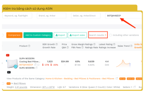 Kiểm tra bằng cách sử dụng ASIN