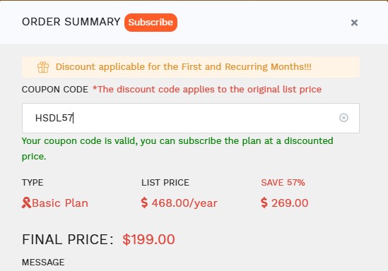 Nhập mã giảm giá và đăng ký SellerSprite