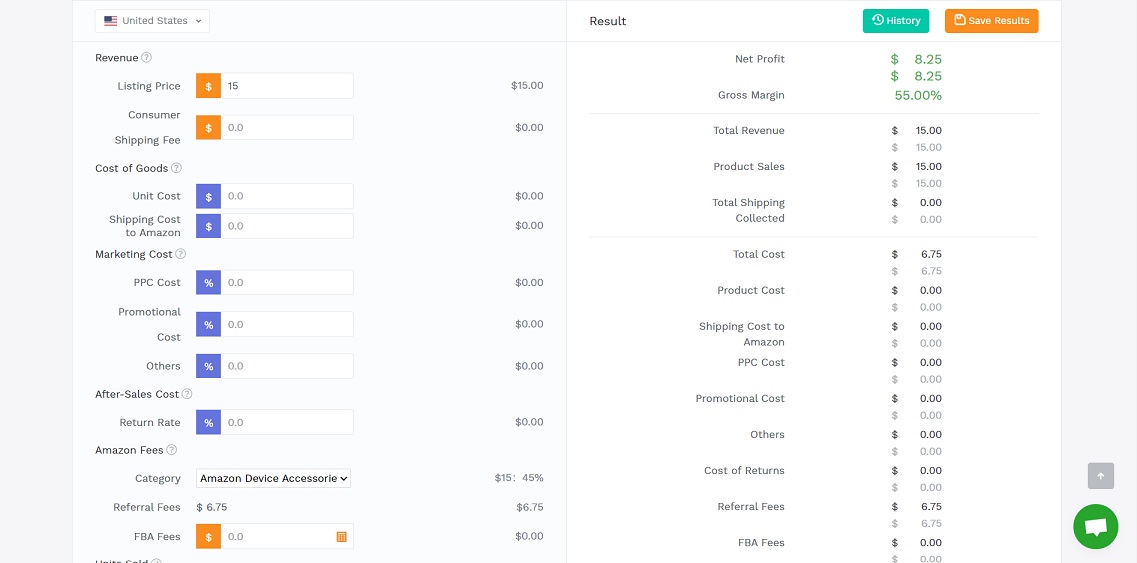 Profitability Calculator SellerSprite
