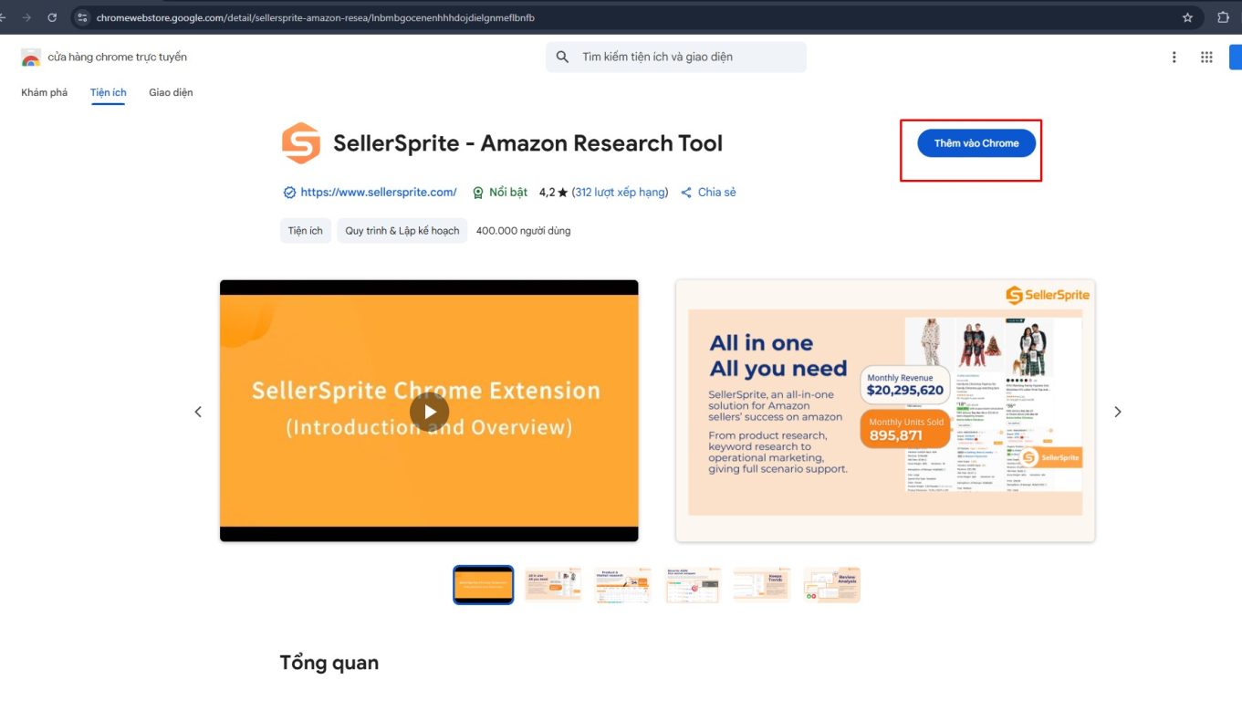 Hướng dẫn cài đặt SellerSprite Extension
